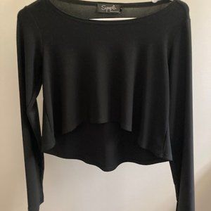Black Women's Sympli Cropped Tee Top